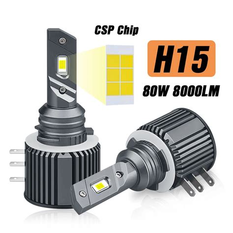 H Led Headlight W K Lumens Extremely Bright Bulb Csp Chips