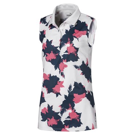 Puma Girls Sleeveless Floral Polo Shirt Pga Tour Superstore