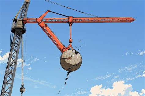 Crane with Wrecking Ball Making the Impossible Possible Overcoming ...