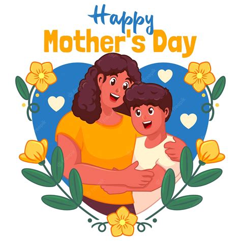 Premium Vector Flat Happy Mothers Day Illustration