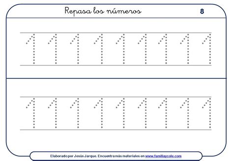 Ejercicios Para Escribir Números Familia Y Cole