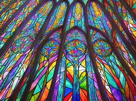 Premium Ai Image Stained Glass Windows Background