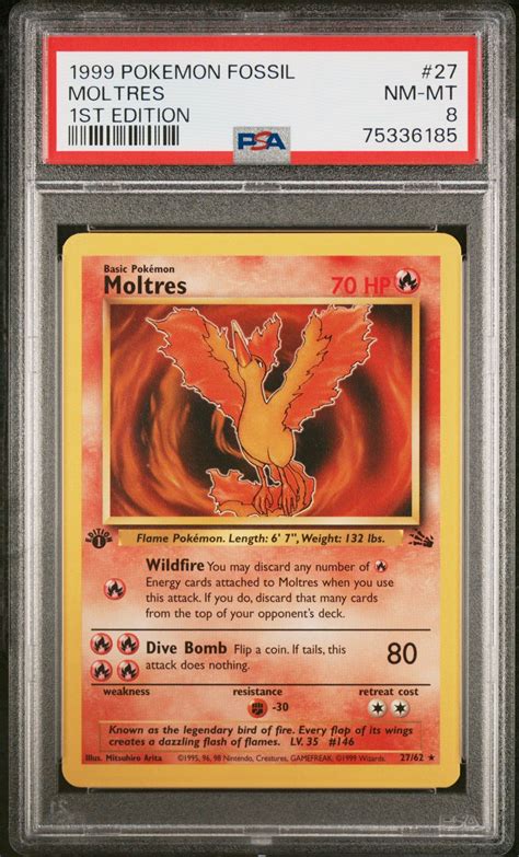 Pokemon Fossil Moltres St Edition Psa Gamestop