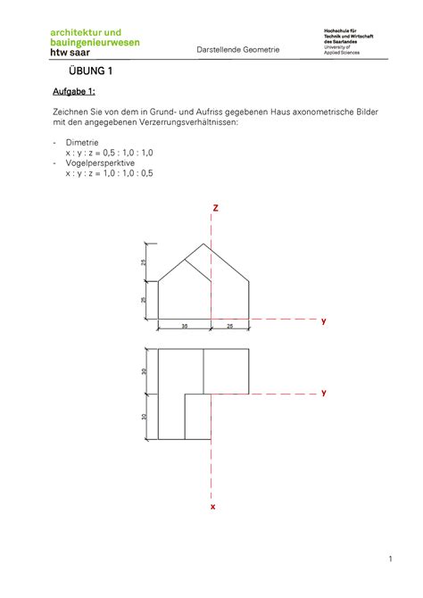 Bung Sommersemester Darstellende Geometrie Bung Aufgabe