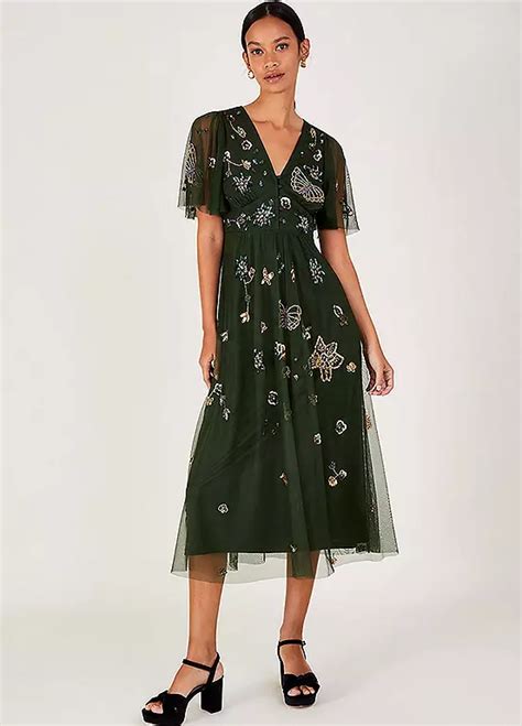 Kylie Embroidered Midi Tea Dress By Monsoon Look Again