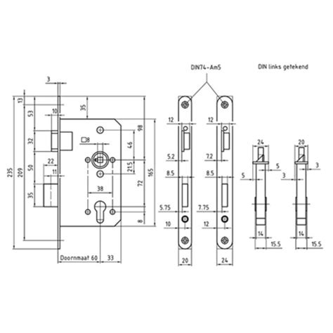 MAUER 8235 D N CIL 60 MM RVS DIN LS VOORPLAAT 235X20MM U ROESTVRIJ