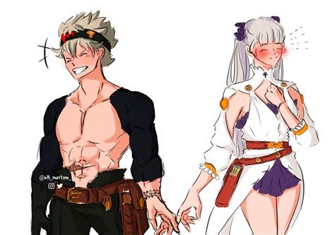 Asta X Noelle Astelle Black Clover Desenhos De Anime Personagens