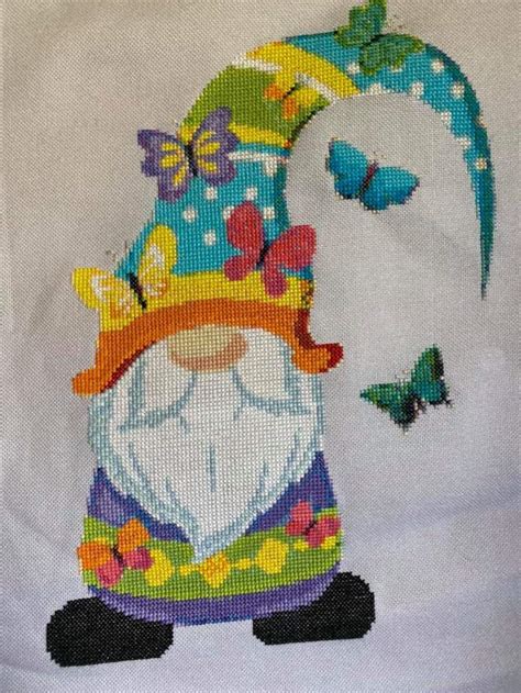 A Gnome A Month Counted Cross Stitch Patterns Cute Whimsical Etsy