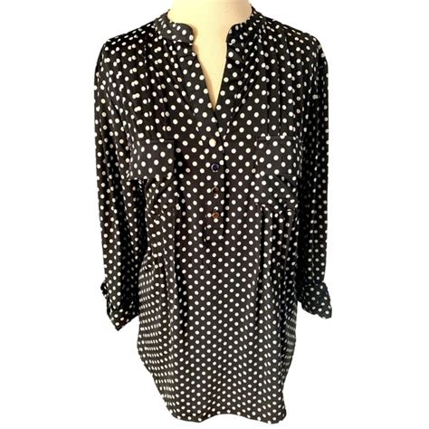 Cocomo Tops Cocomo X Black White Polka Dot Sleeve Plus Size