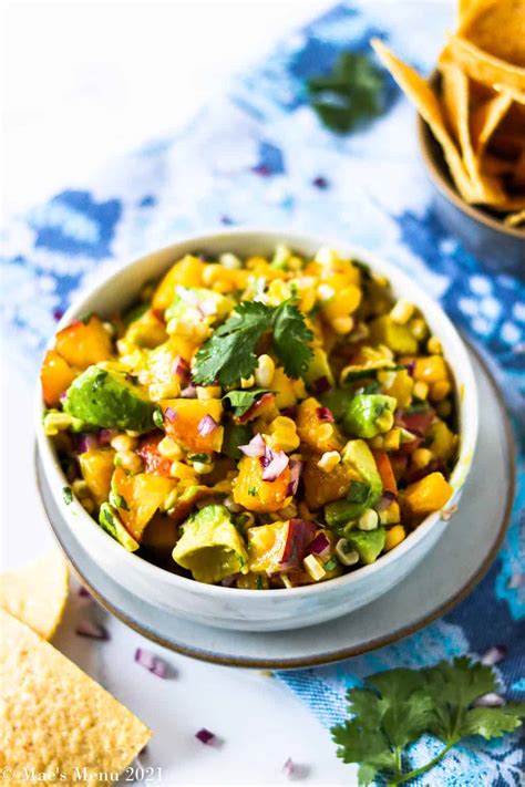 Avocado Peach Salsa Recipe Mae S Menu