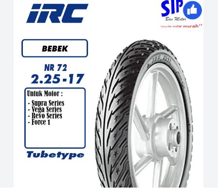 Ban Luar Irc Tipe Nr Ukuran Ring Tubetype Untuk Motor