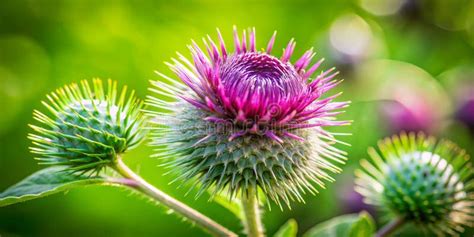 Arctium Lappa Flower Greater Burdock Creative AI Stock Illustration