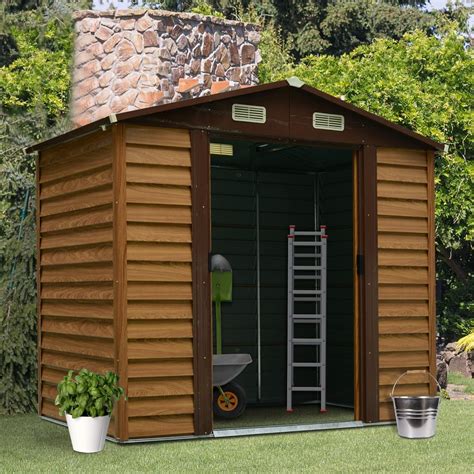 Outsunny Metal Shed 8x6 Durable Garden Storage Solution with 4 Ventilations