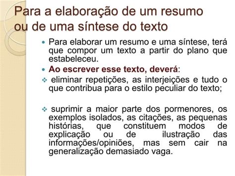 Resumo E Sintese Ppt