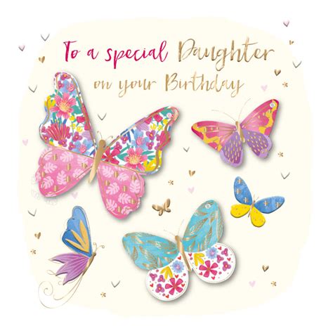 Special Daughter Embellished Birthday Greeting Card Cards