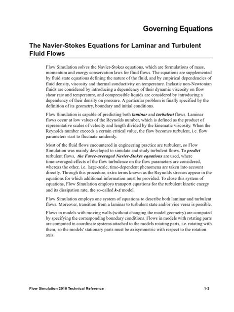 technical reference governing equations dokumentips