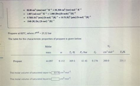 Solved Required Information Calculate The Molar Volume Of Chegg