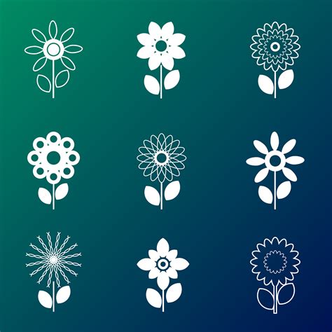 flower icons vector art   flower icons icons