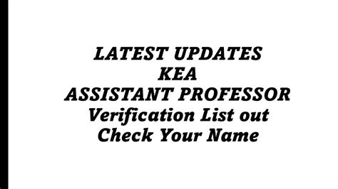 Candidates List For Documents Verification Date Latest Updates Kea