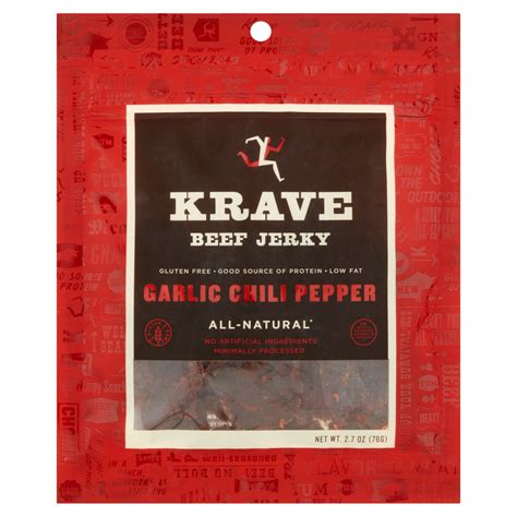 Krave Jerky Beef Grlc Chili Ppr 2 7 Oz Pack Of 8