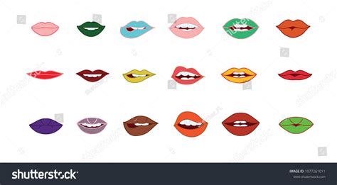 Lips Vector Collection Illustration Sexy Doodle Stock Vector Royalty