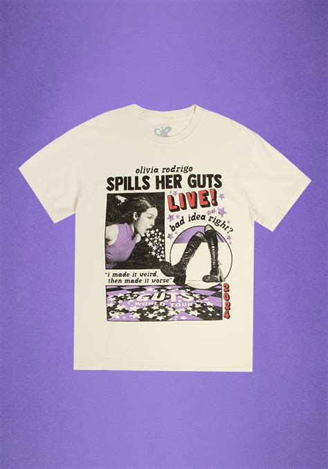 Or Spills Her Guts Live T Shirt In Ivory Olivia Rodrigo Official Store