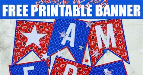 Fourth Of July Printable Banner