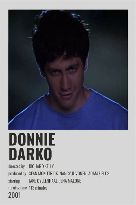 The Poster For Donnie Darko Is Shown In Black And White With An Image Of