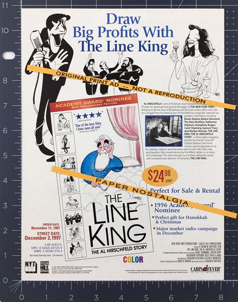 The Line King The Al Hirschfeld Story Original 1997 Trade Print Ad Advert Ebay