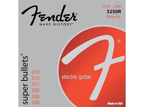 Fender Super Bullets Nickel Plated Steel Electric Guitar Strings Regular 3250r 717669853150