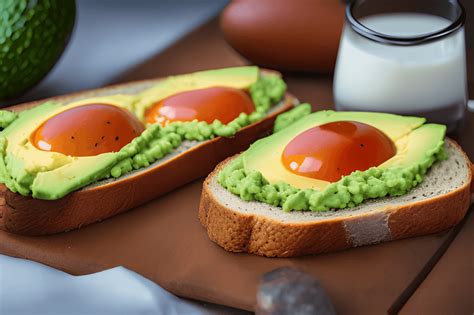 Avocado Egg Sandwich With A Glass Of Water Healthy Light Creative Fabrica