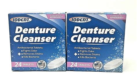 L0dent Denture Cleanser Antibacterial Tablets Fights Odor 24 Tablets