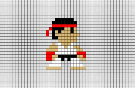 Street Fighter Pixel Art Grid