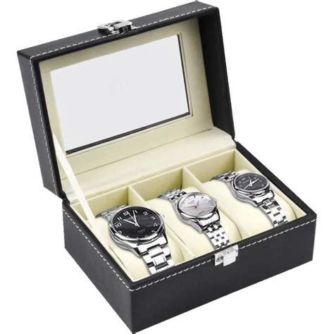 Présentoir Coffret boîte à Montre 3 Montres Coffret de Rangement boîte