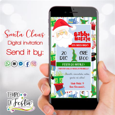 Papà Noel està llegando invitación digital para WhatsApp Tempo di Festa