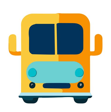 Front View of Bus Or Auto Element In Flat Style. 24544172 Vector Art at ...