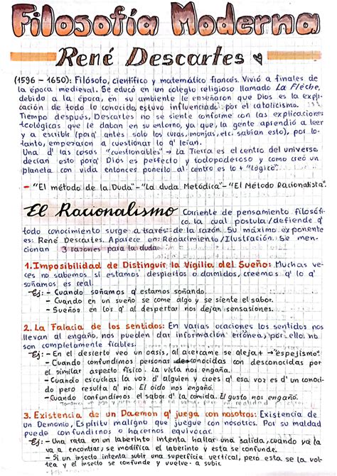 SOLUTION La filosofía de René Descartes RESUMEN COMPLETO El