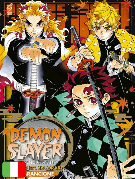 Demon Slayer Kimetsu No Yaiba Libro Da Colorare Arancione 3