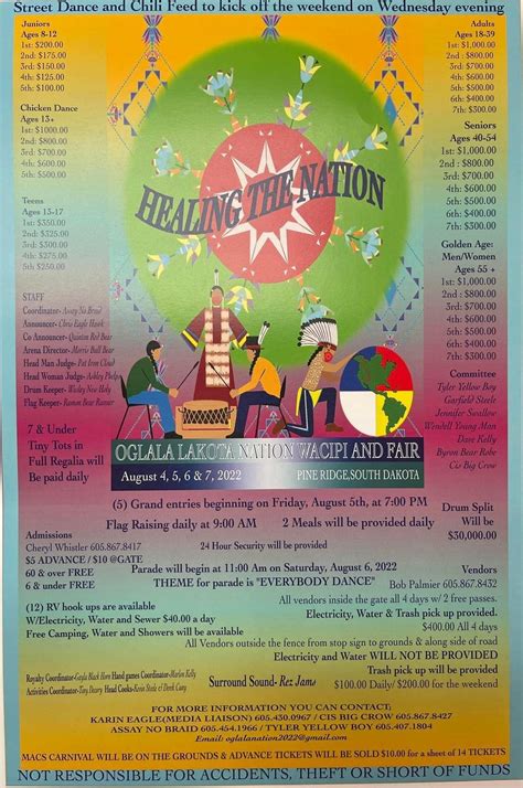 Oglala Lakota Nation Wacipi And Fair Pow Wow Calendar