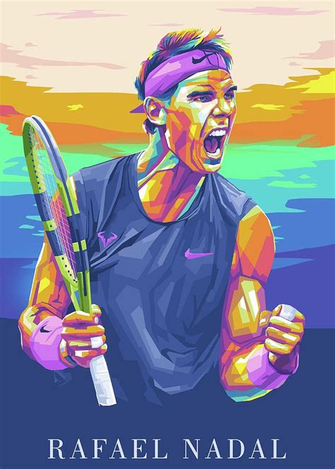 rafael nadal  pop art digital art  wpap artist pixels