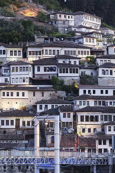 Albania Berat Osumi River Pedestrian Bridge Photos Framed Prints