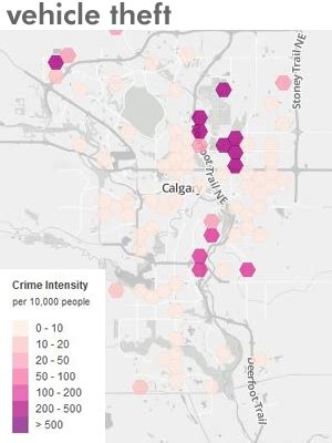 Calgary Crime Maps Showing Crime Intensity