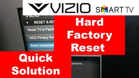 Resetting Vizio Tv To Factory Default