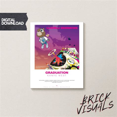 Kanye West graduation Album Cover Poster / Tracklist / Wall Art / Home ...