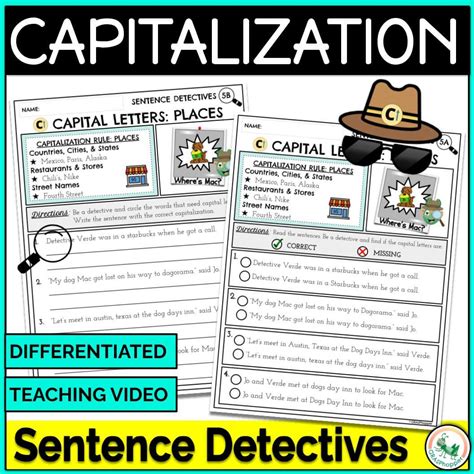 Capitalization Rules Worksheets And Practice Activities Grasphopper