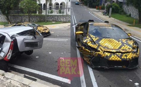 Kenderaan Remuk Dilanggar Kereta Mewah Pemilik Lamborghini Hadiahkan