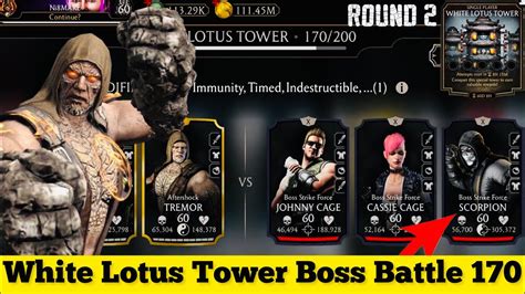 White Lotus Tower Battle 170 Fight Reward How To Defeat Boss Strike