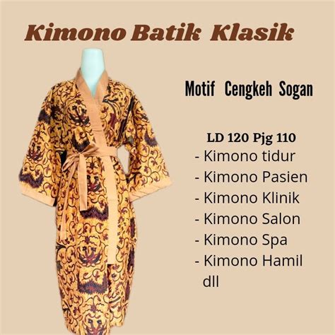 Jual Kimono Tidur Pria Wanita Hotel Spa Pasien Motif Batik Jawa Lawasan