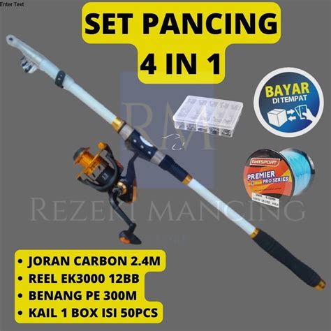 Jual Set Pancing Laut Joran Antena Carbon Dan Reel 13 BB Full Set Joran