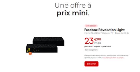 Free Répond à Bouygues Avec Une Série Spéciale Freebox Révolution Light à 2399 €mois